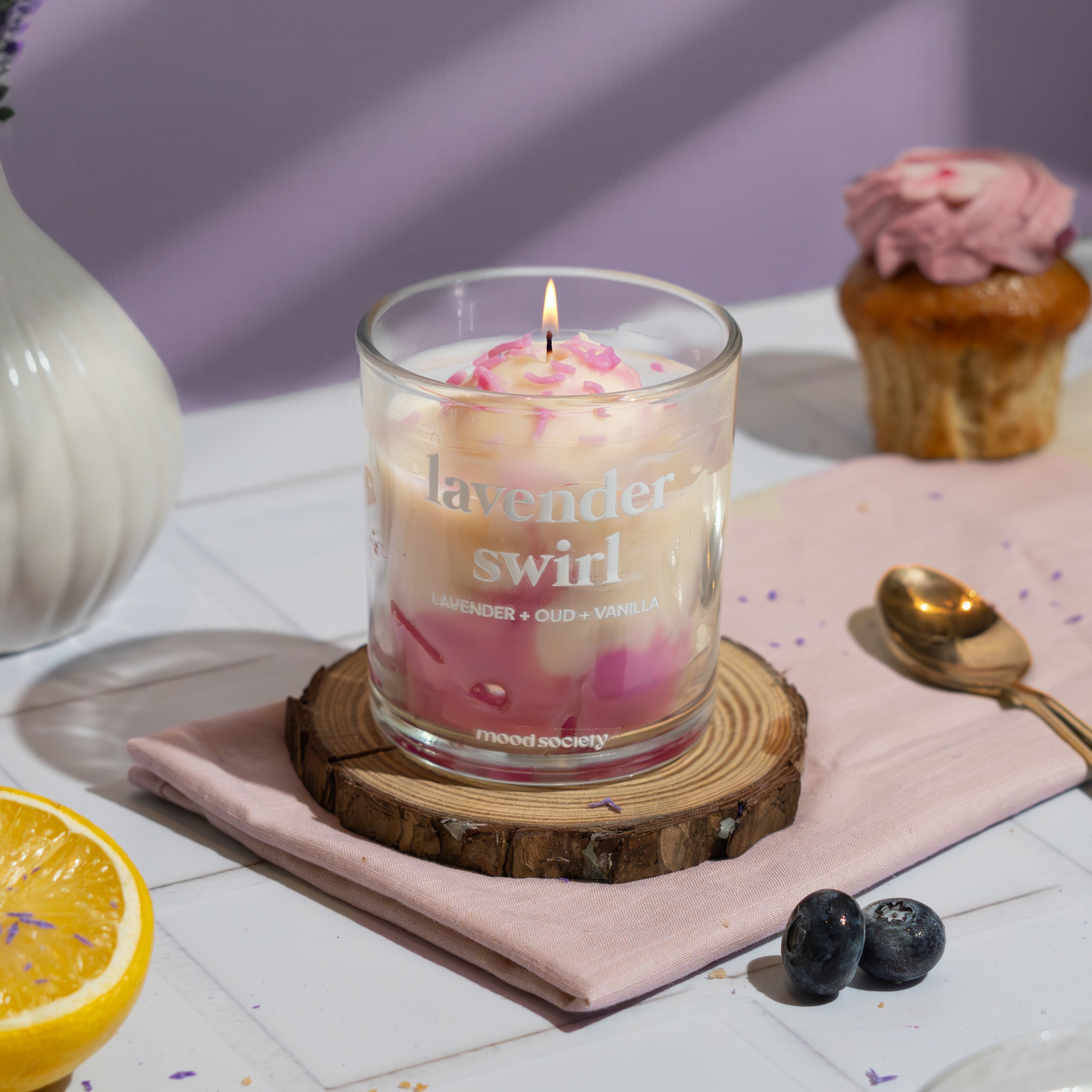 Lavender Swirl Candle