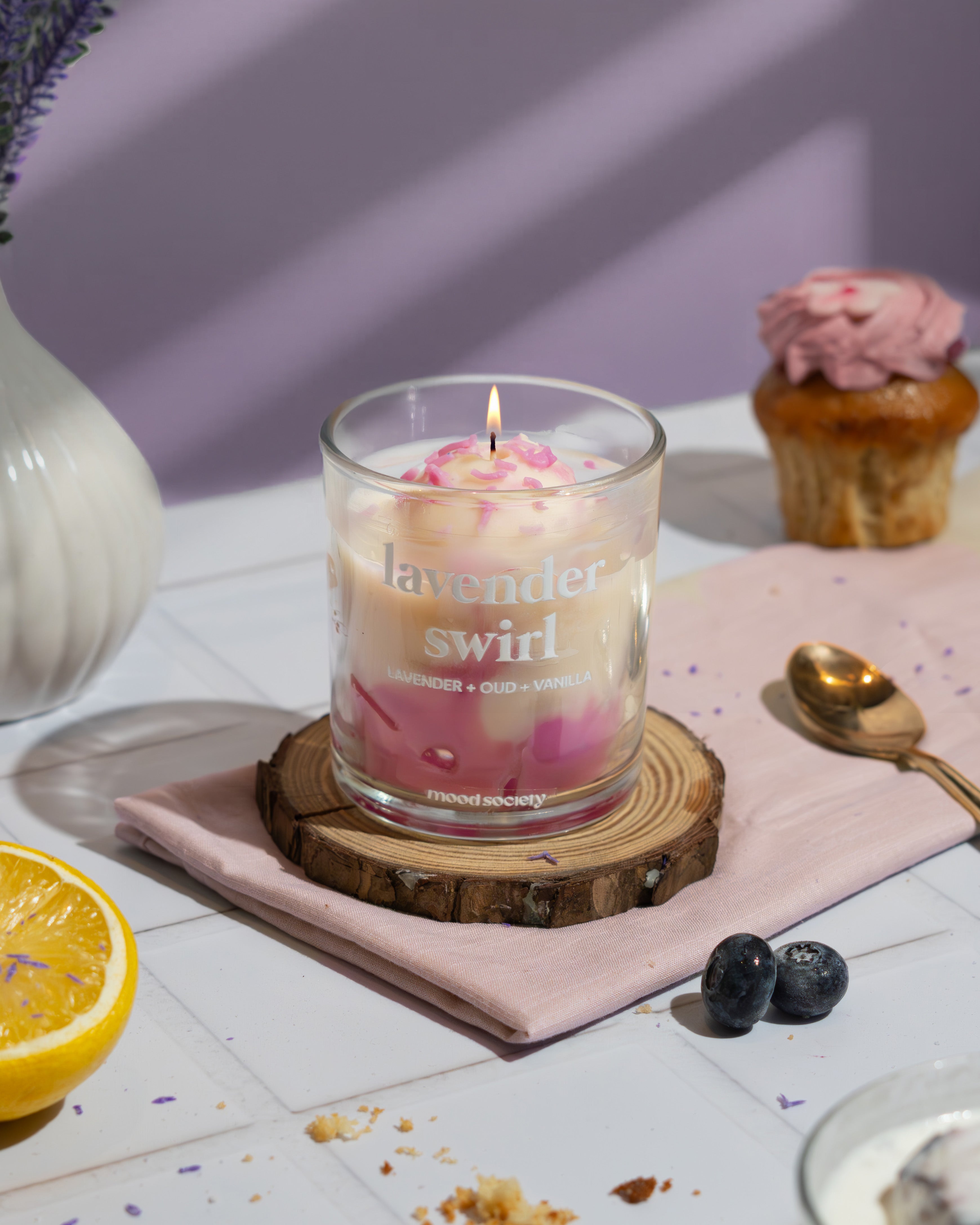 Lavender Swirl Candle