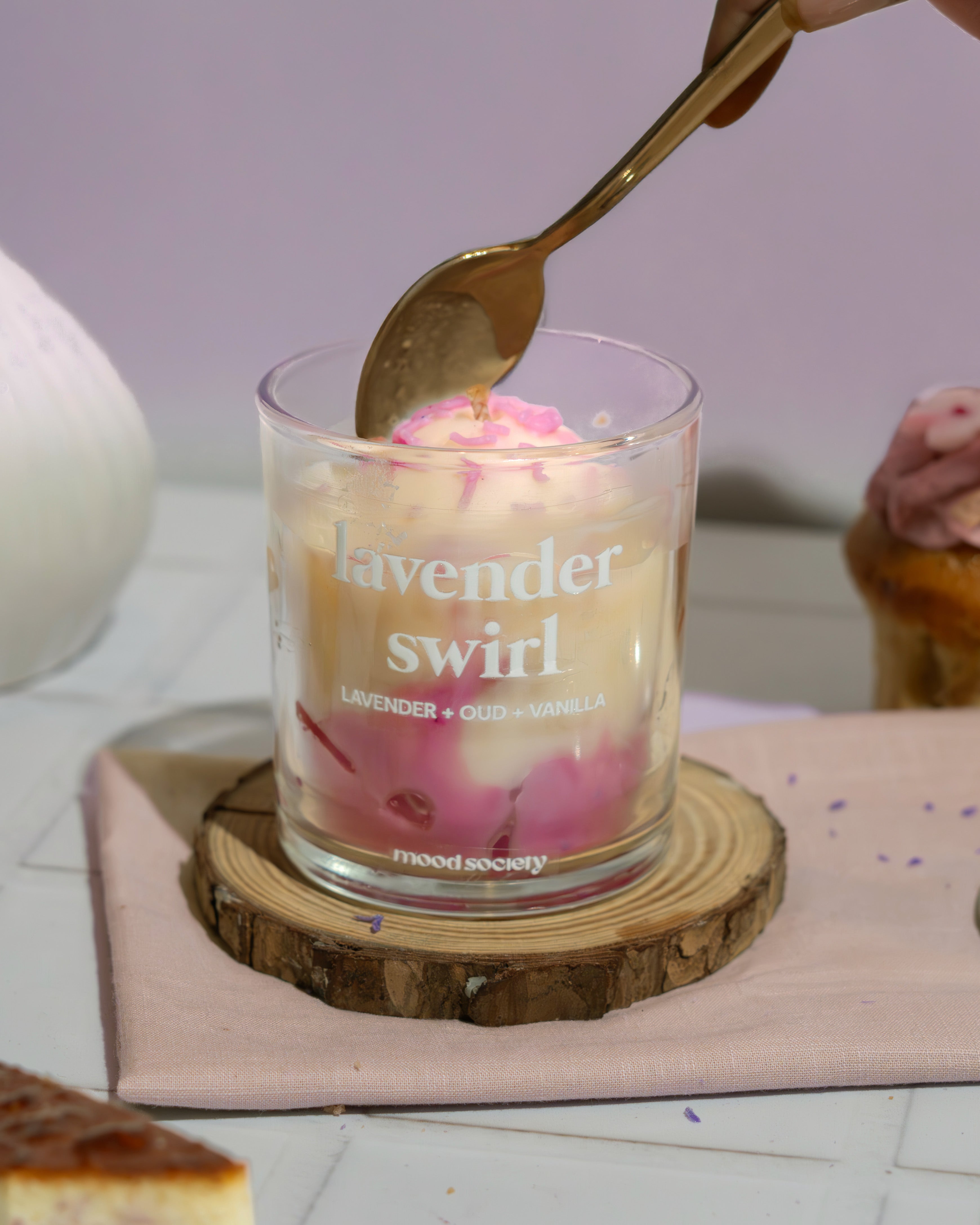 Lavender Swirl Candle