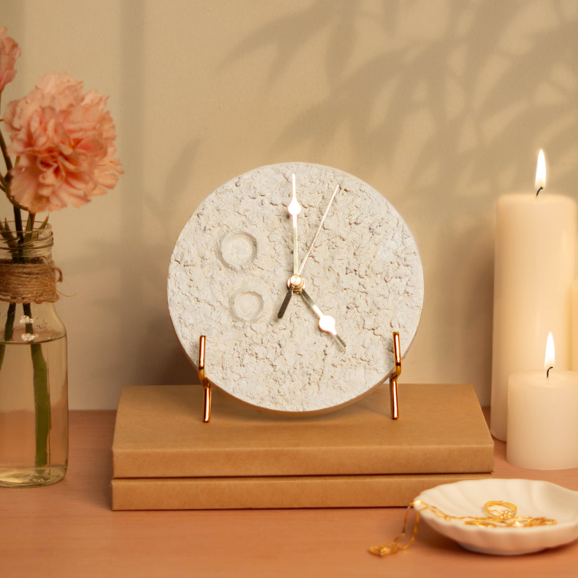 Ivory Moon Table Clock image 2